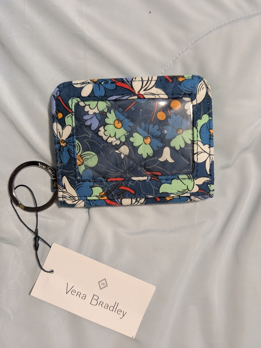 Vera Bradley Blue Floral Keyring ID Wallet